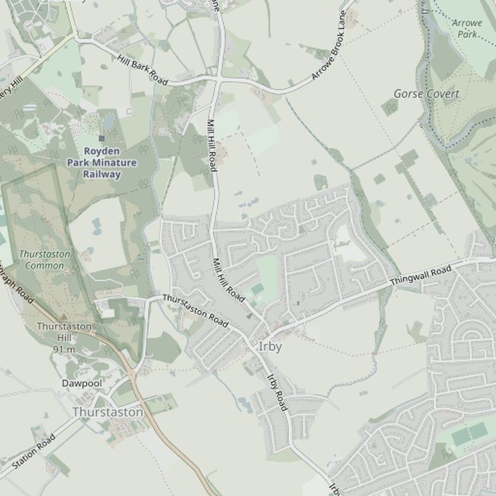 Map of Irby and the surrounding streets