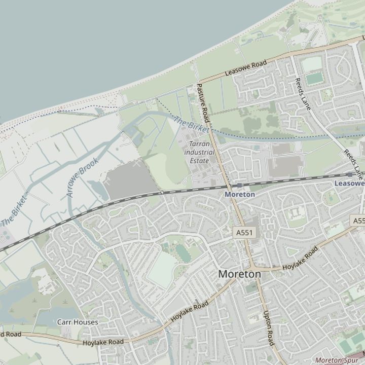 Map of Moreton and the surrounding streets