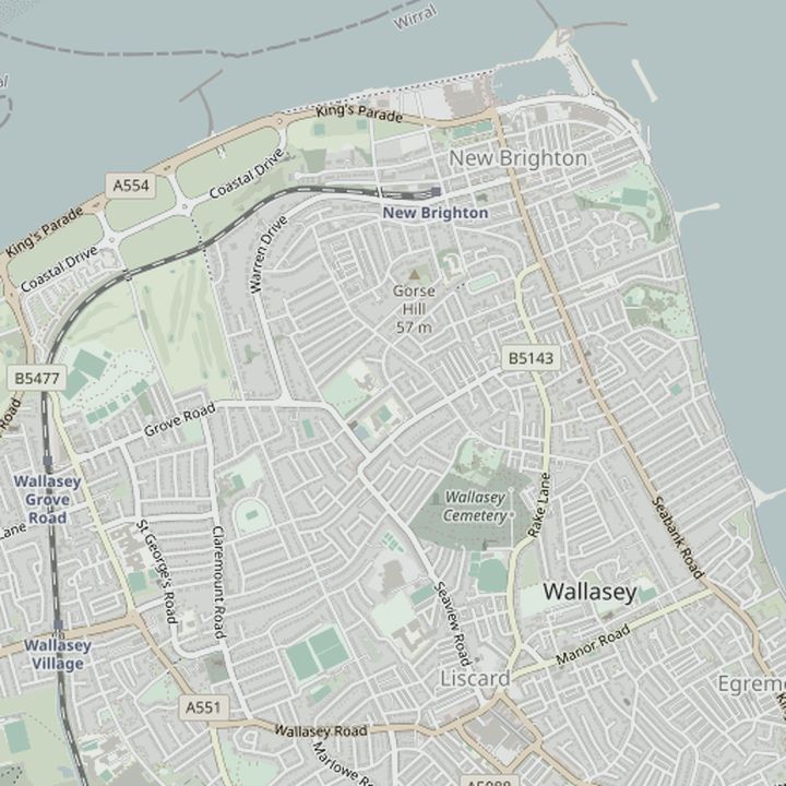 Map of Wallasey and the surrounding streets