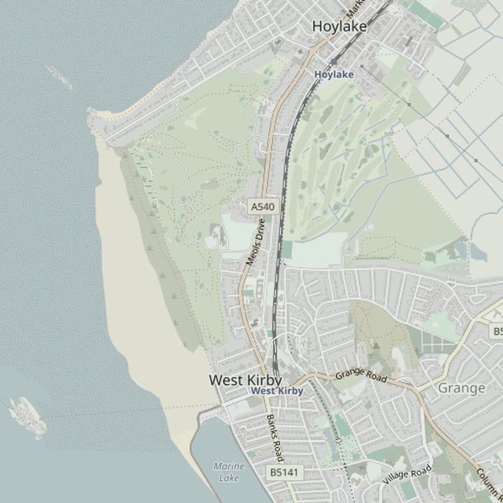Map of West Kirby and the surrounding streets